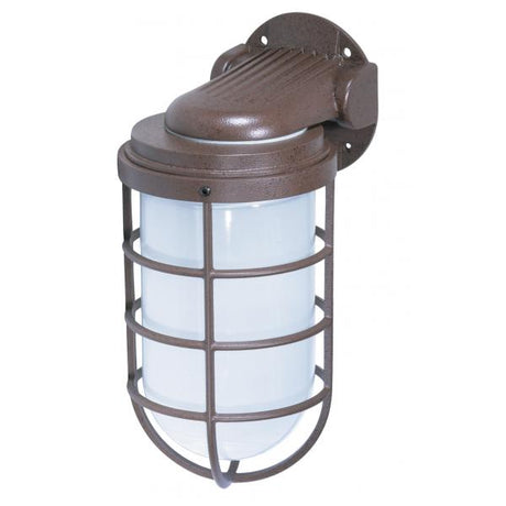 1 Light - 11" - Industrial Style - Wall Mount with Frosted Glass - Old Bronze Finish