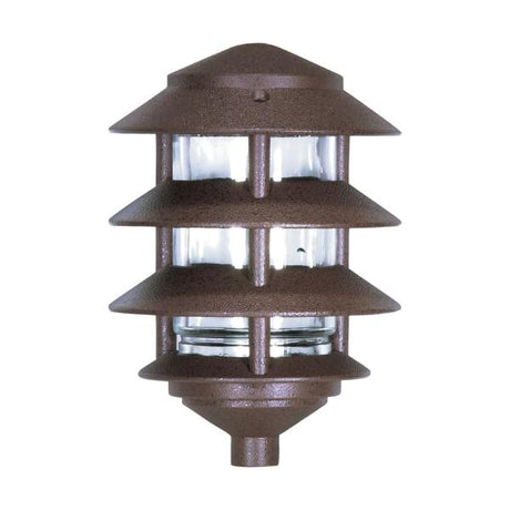 Pagoda Garden Fixture - Small Hood - 1 light - 3 Louver - Old Bronze Finish