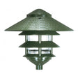 Pagoda Garden Fixture - Large 10" Hood - 1 light - 3 Louver - Green Finish