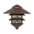 Pagoda Garden Fixture - Large 10" Hood - 1 light - 3 Louver - Old Bronze Finish