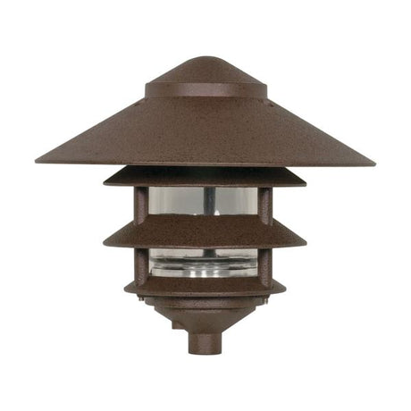 Pagoda Garden Fixture - Large 10" Hood - 1 light - 3 Louver - Old Bronze Finish