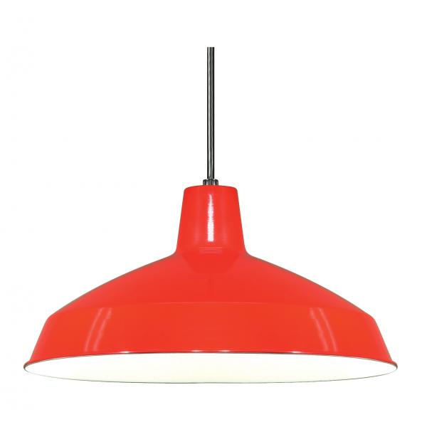 1 Light - 16" - Pendant - Warehouse Shade - Red Finish