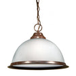 1 Light - 15" - Pendant - Frosted Prismatic Dome - Old Bronze Finish