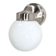 1 Light - 6" - Porch - Wall - With White Globe - Brushed Nickel Finish