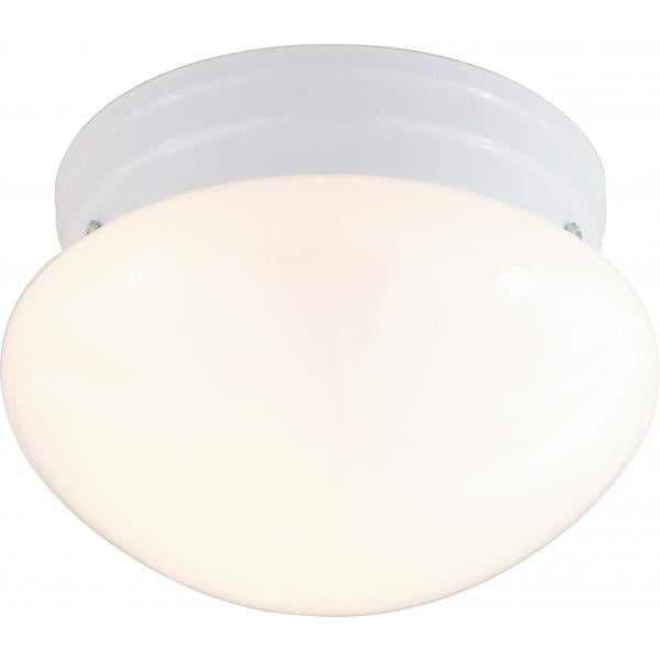 2 Light - 10" - Flush Mount - Medium White Mushroom - White Finish