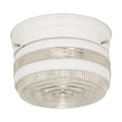 1 Light - 6" - Flush Mount - Small Crystal / White Drum - White Finish