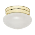 1 Light - 6" - Flush Mount - Small Frosted Grape Mushroom - Polished Brass Finish