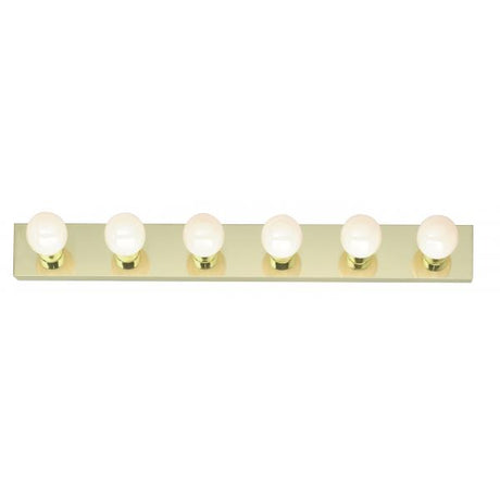 6 Light - 36" - Vanity - Strip - Polished Brass Finish