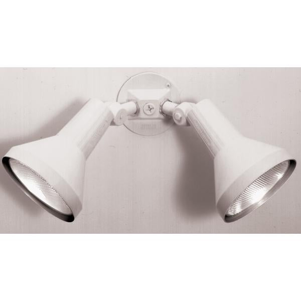 2 Light - 15" - Flood Light - Exterior - PAR38 with Adjustable Swivel - White Finish
