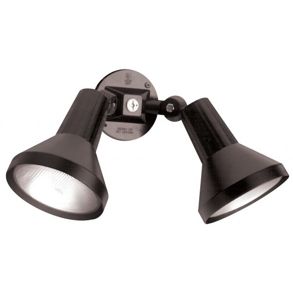 2 Light - 15" - Flood Light - Exterior - PAR38 with Adjustable Swivel - Black Finish