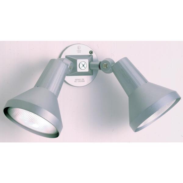 2 Light - 15" - Flood Light - Exterior - PAR38 with Adjustable Swivel - Gray Finish