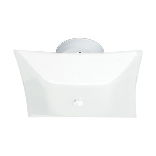 2 Light - 12" - Ceiling Fixture - White Square - White Finish