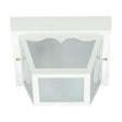 1 Light - 8" - Carport Flush Mount - With Frosted Acrylic Panels - White Finish