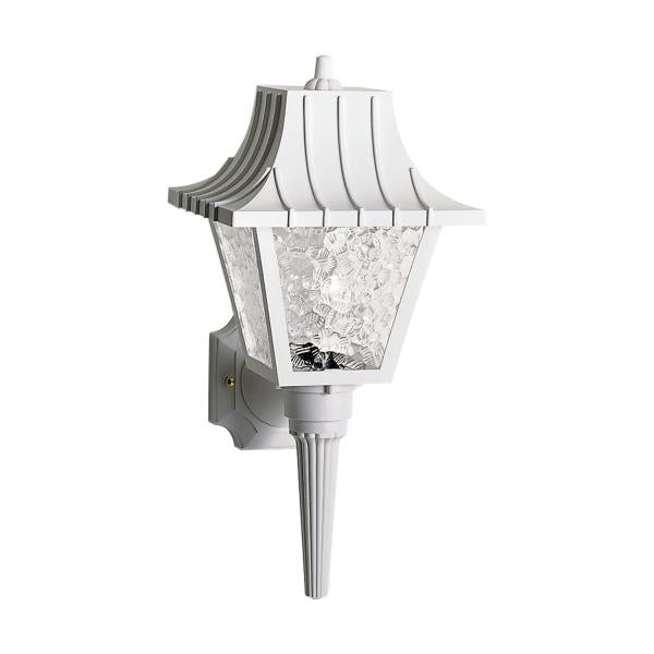 1 Light - 18" - Wall Lantern - Mansard Lantern with Textured Acrylic Panels - White Finish