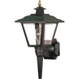 1 Light - 17'' Coach Lantern with Finial - Beveled Acrylic Panels - Black Finish