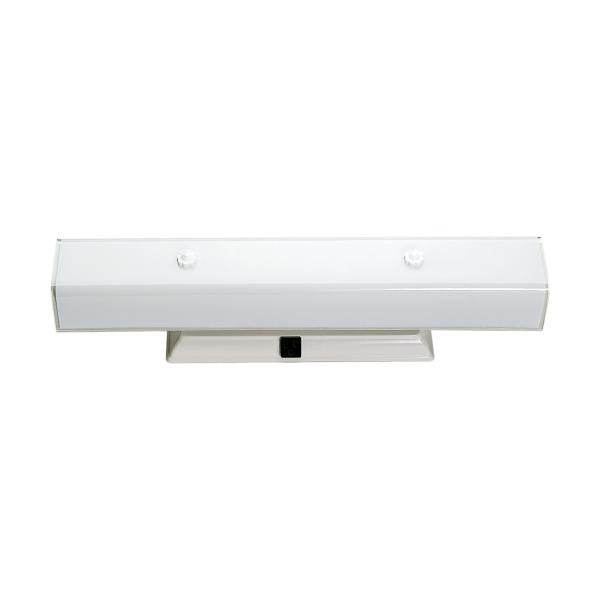 4 Light - 24" Vanity with White "U" Channel Glass with Convenience Outlet - White Finish