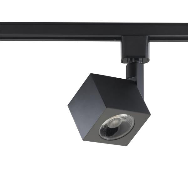 1 Light - LED - 12W Track Head - Square - Black - 36 Deg. Beam