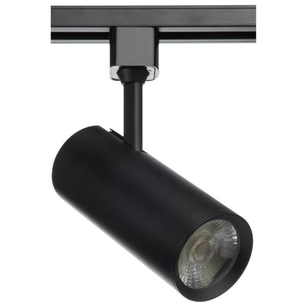 20 Watt - LED Commercial Track Head - Black - Cylinder - 24 Degree Beam Angle