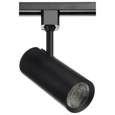 20 Watt - LED Commercial Track Head - Black - Cylinder - 36 Degree Beam Angle