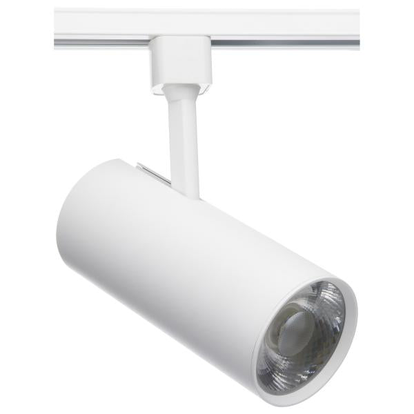 30 Watt - LED Commercial Track Head - White - Cylinder - 24 Degree Beam Angle