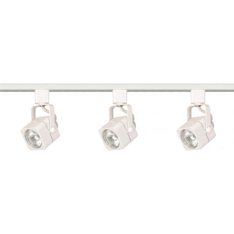 3 Light - MR16 - Square Track Kit - 4 foot Track - Line Voltage - White