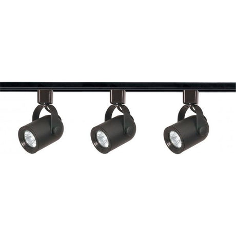 3 Light - MR16 - Round Back Track Kit - 4 foot Track - Line Voltage - Black