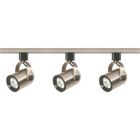 3 Light - MR16 - Round Back Track Kit - 4 foot Track - Line Voltage - Brushed Nickel