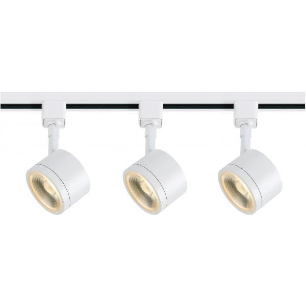 Track Lighting Kit - 12 Watt LED - 3000K - 4 foot Track - 36 degree - Round shape - White finish