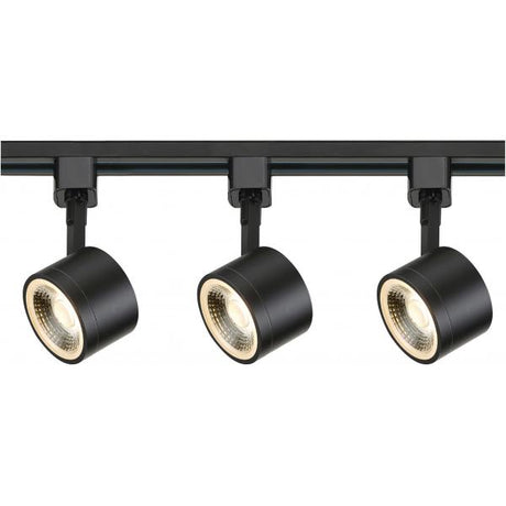 Track Lighting Kit - 12 Watt LED - 3000K - 4 foot Track - 36 degree - Round shape - Black finish