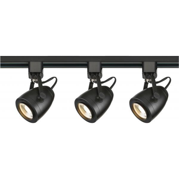 Track Lighting Kit - 12 Watt LED - 3000K - 4 foot Track - 36 degree - Pinch back - Black finish