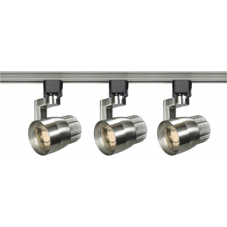 Track Lighting Kit - 12 Watt LED - 3000K - 4 foot Track - 36 degree - Round shape with angle arm - Brushed Nickel finish