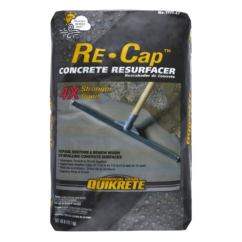 Quikrete Re-Cap Concrete Resurfacer 40 lb Gray