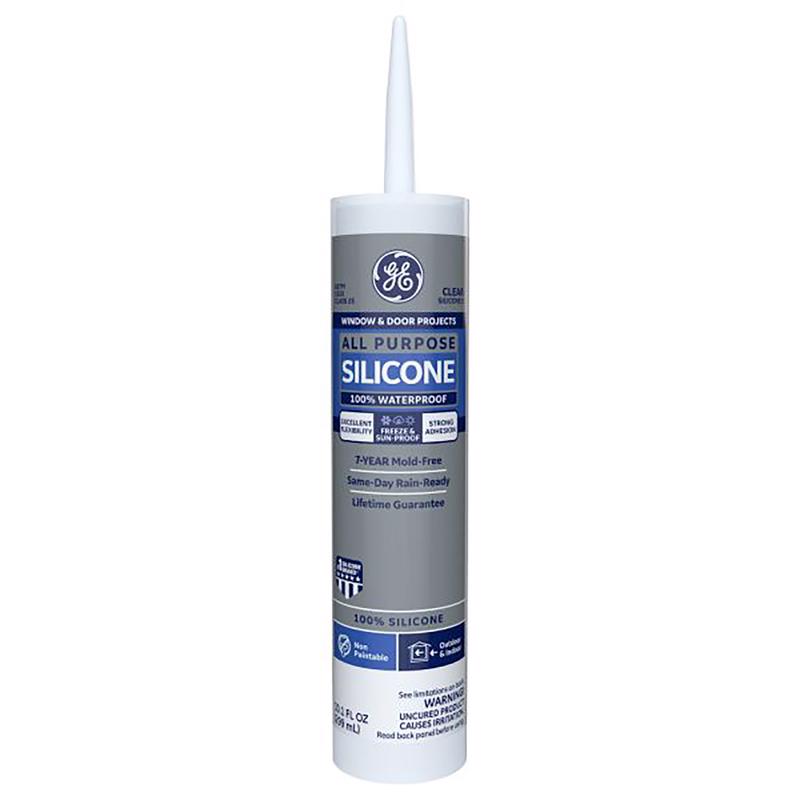 GE Window & Door Clear Silicone 1 Window and Door Caulk Sealant 10.1 oz