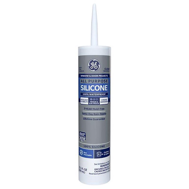 GE Window & Door Clear Silicone 1 Window and Door Caulk Sealant 10.1 oz