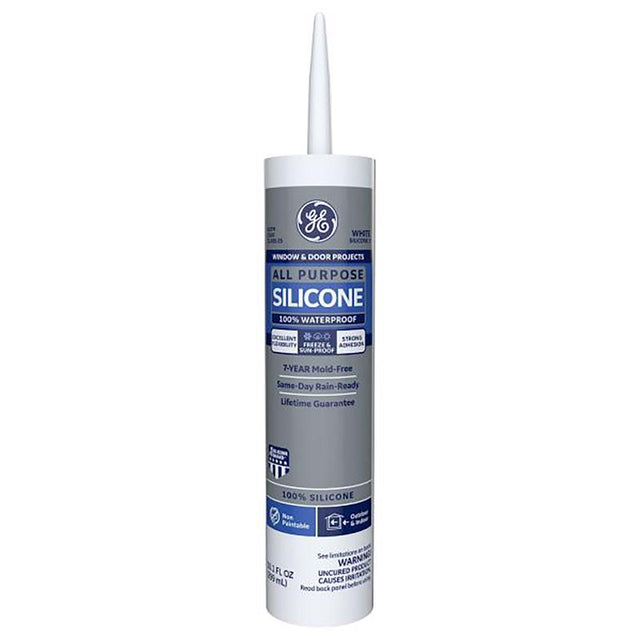 GE Window & Door White Silicone 1 Window and Door Caulk Sealant 10.1 oz