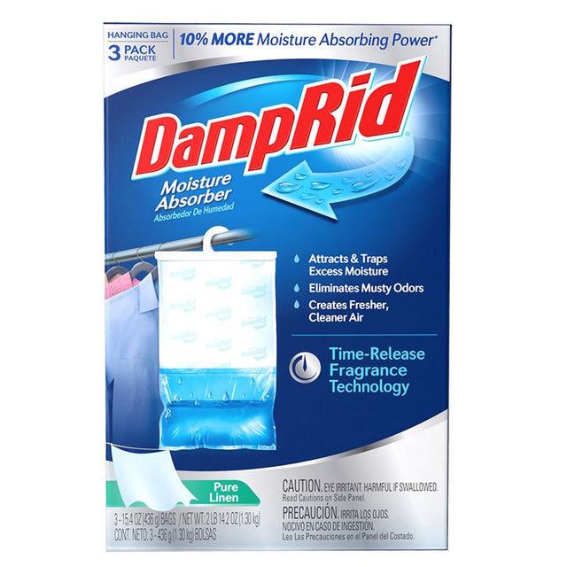 DampRid Hanging Moisture Absorber Pure Linen Scent 15.4 oz 3 pk