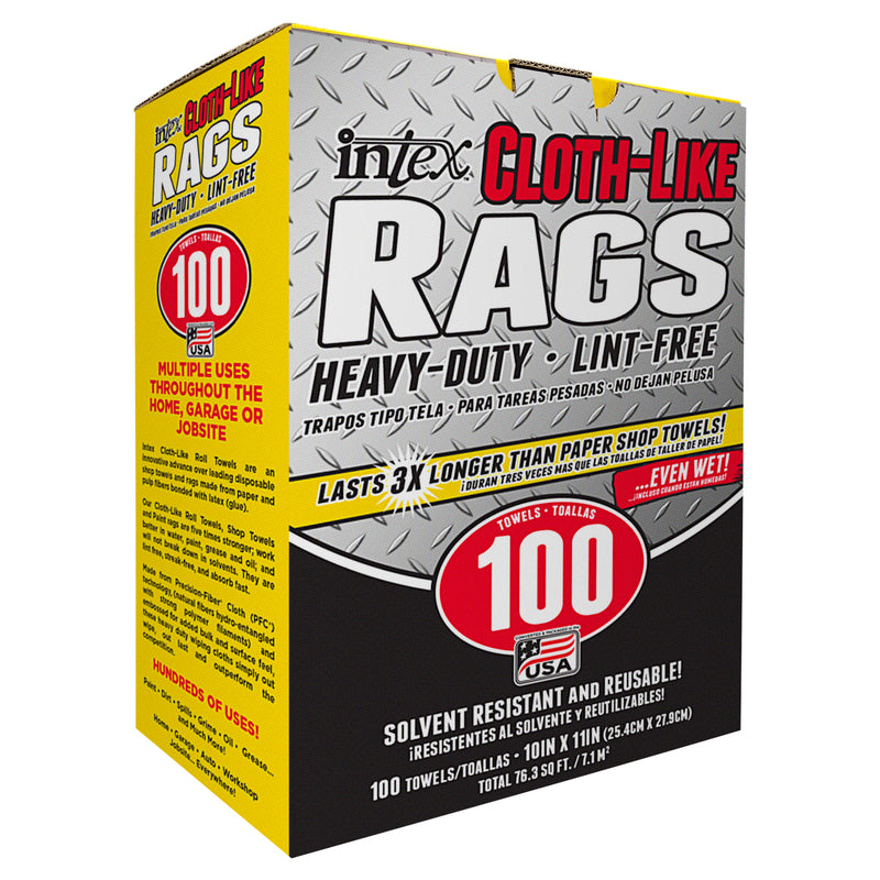 Intex Cloth-Like Rags Wiping Cloth 10 in. W X 11 in. L 100 ct