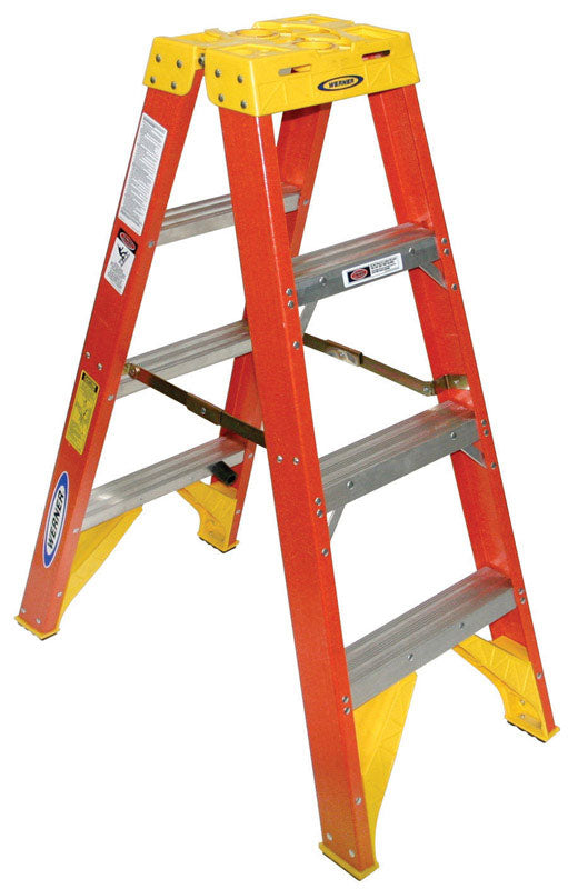 Werner 4 ft. H Fiberglass Step Ladder Type IA 300 lb. capacity