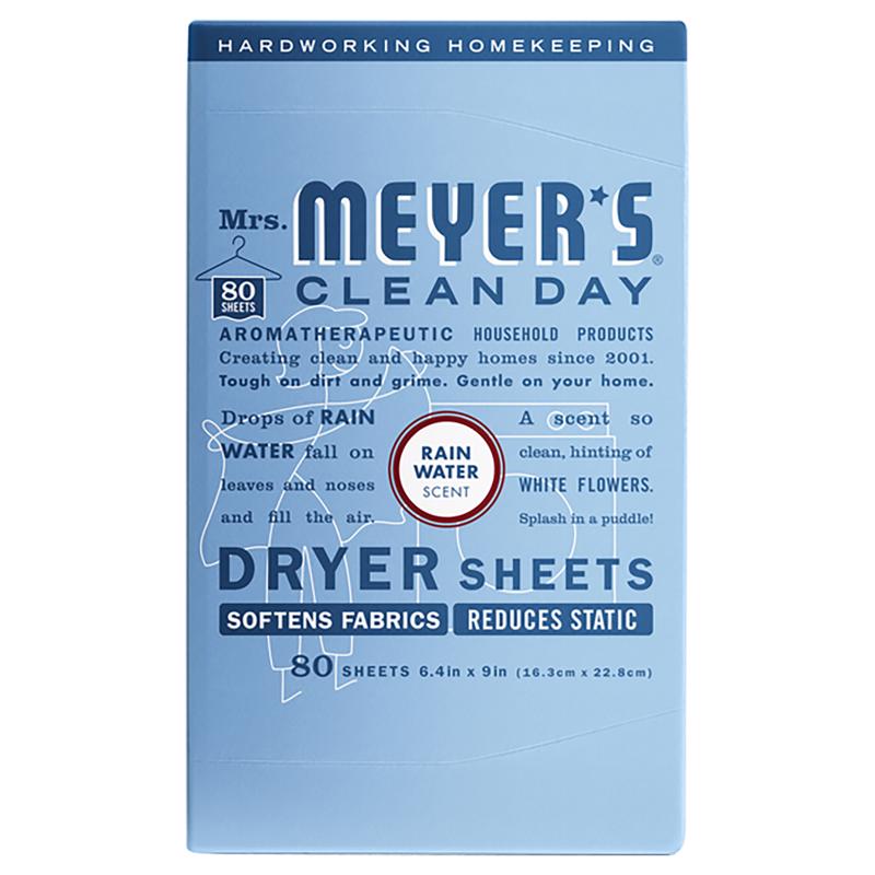 Mrs. Meyer's Clean Day Dryer Sheets Rain Water Scent