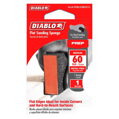 Diablo 4 in. L X 2-1/2 in. W X 1 in. 60 Grit Medium Flat Surface Sanding Sponge