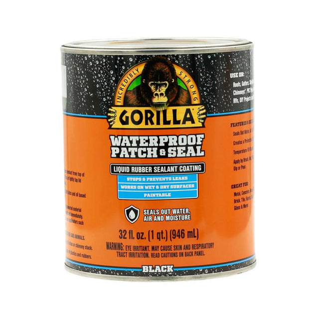 Gorilla Black Rubber-Based Liquid Rubber Waterproof Sealer 32 oz