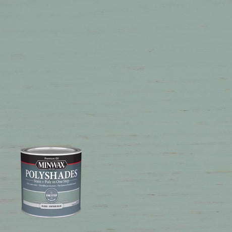 Minwax PolyShades Semi-Transparent Gloss Vintage Blue Stain/Polyurethane Finish 0.5 pt