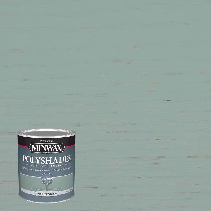 Minwax Polyshades Semi-Transparent Gloss Vintage Blue Stain/Polyurethane Finish 1 qt