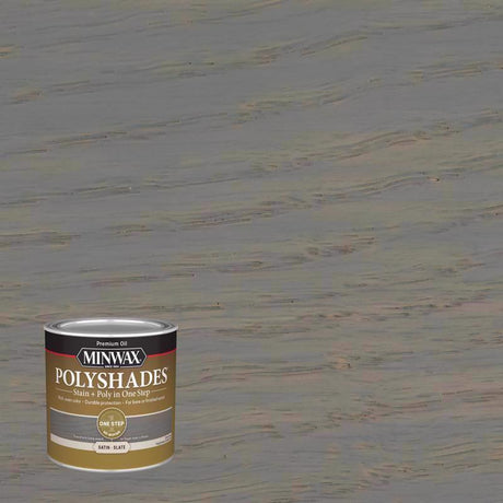 Minwax PolyShades Semi-Transparent Satin Slate Oil-Based Stain/Polyurethane Finish 0.5 pt