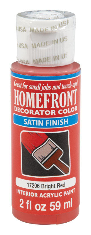 Homefront Decorator Color Satin Bright Red Hobby Paint 2 oz