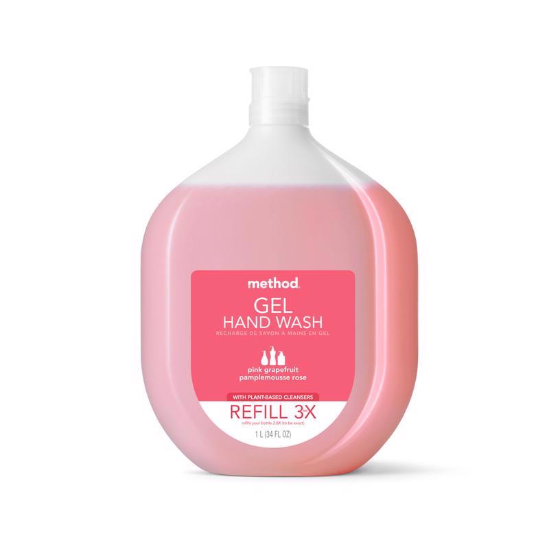 Method Pink Grapefruit Scent Gel Hand Wash Refill 34 oz