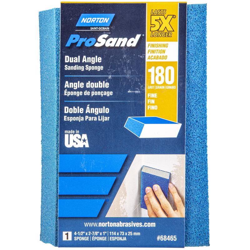 Norton ProSand 4-1/2 in. L X 2-7/8 in. W X 1 in. 180 Grit Fine Dual Angle Sanding Sponge