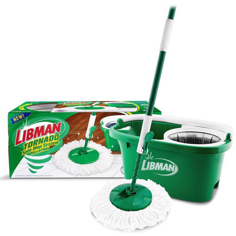 Libman Tornado 14 in. W Spin Mop with Bucket