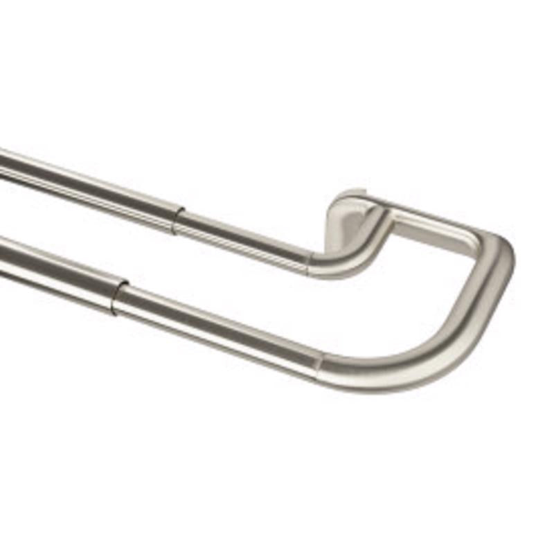 Umbra Twilight Matte Nickel Silver Curtain Rod 48 in. L X 88 in. L