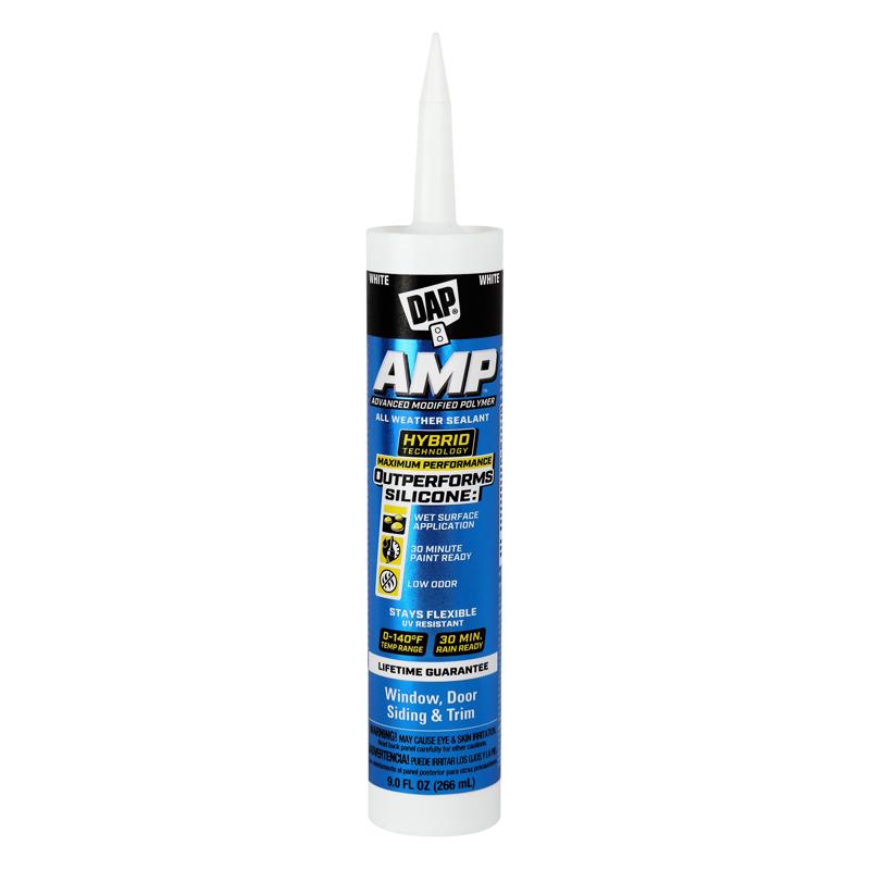 DAP AMP White Polymer Advanced Hybrid Caulk Sealant 9 oz